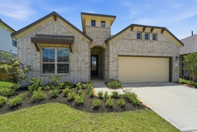 Front exterior of 2952 Golden Dust Drive, a one-story Ashton Woods home for sale in Sunterra, Katy, Texas